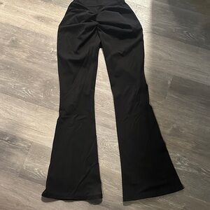 Women's Black Flared Pants Scrunched Butt Size L